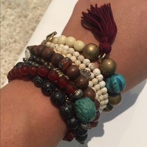 Collection of beaded Lacey Ryan bracelets