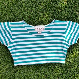 !! VINTAGE !! Striped Crop Top