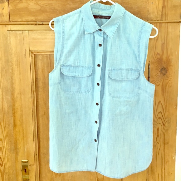 Cool chambray tank with open back detail