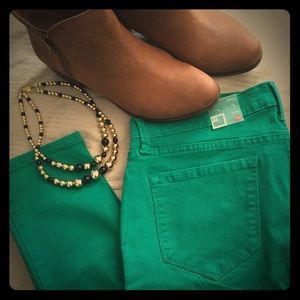 Kelly green skinny jeans