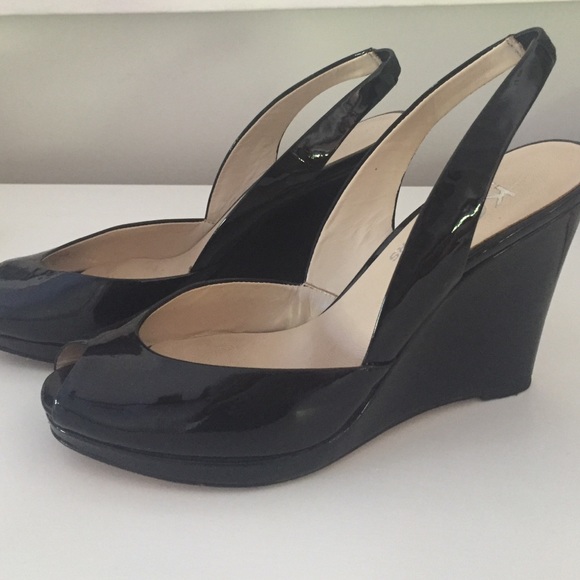 Michael Kors patent leather peep toe pumps