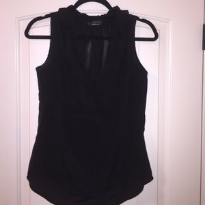 Black Tank with Ruffle Collar.