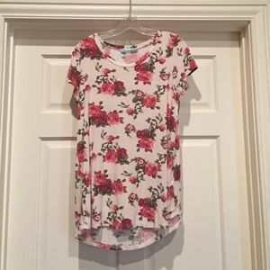 Floral high-low T-shirt