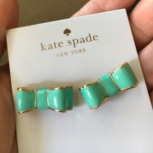 Kate spade Aqua bow earrings NWT