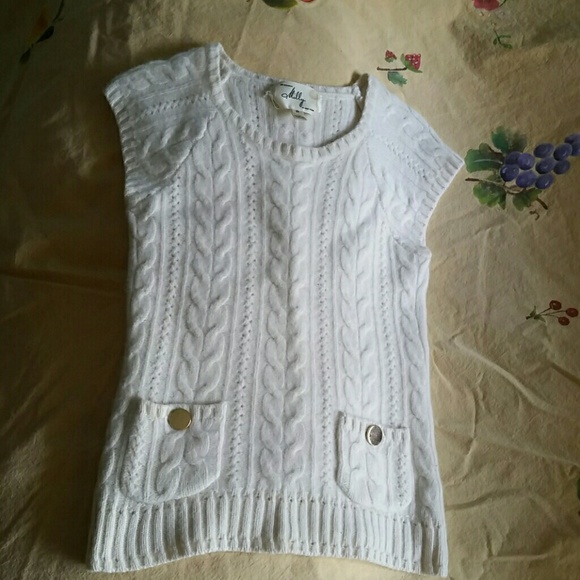 Petite White Knit Top