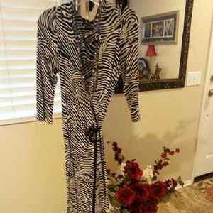 Zebra print, wrap around dress, very soft fabric