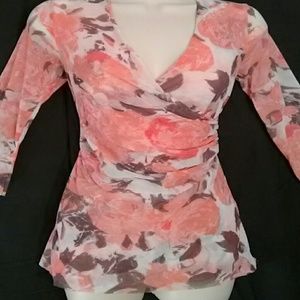 Peach Print top/blouse