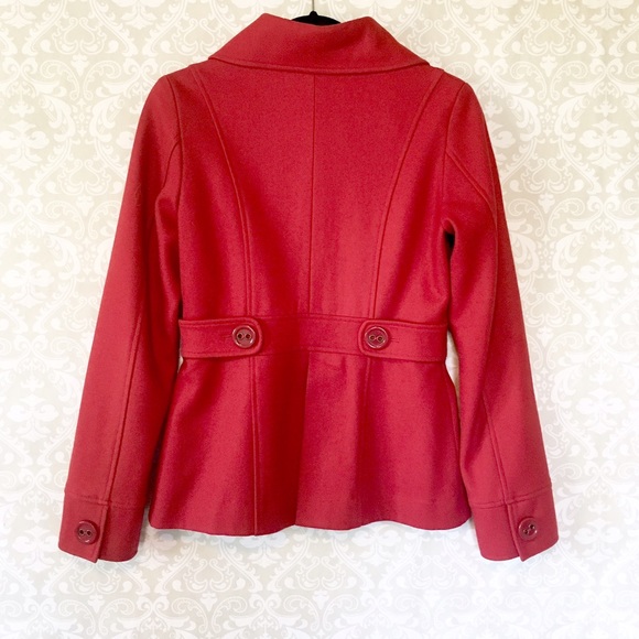 Tulle berry red pea coat - Picture 3 of 3