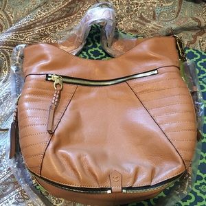 Oryany caramel pebble leather hobo brand new