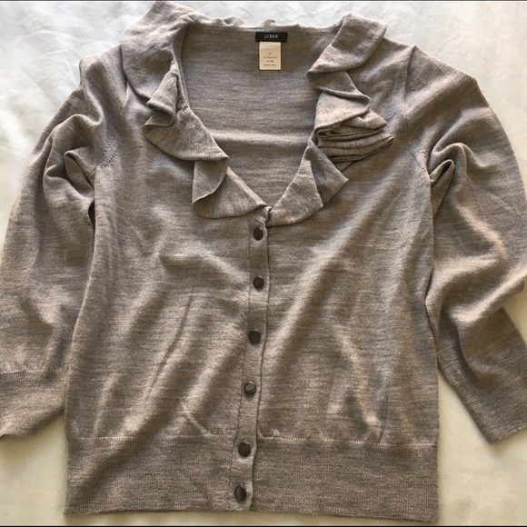 πHPπNWOT ruffle neck j crew cardi - Picture 2 of 4