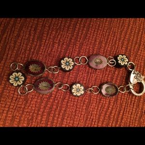 Flower beads and maroon beads bracelet