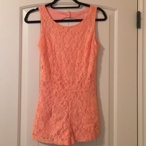 Lace Peach Romper
