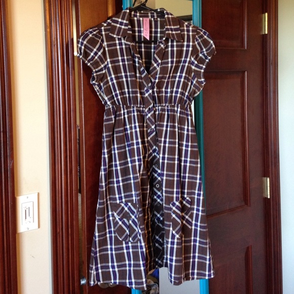 Plaid Button Down Dress - Picture 1 of 2