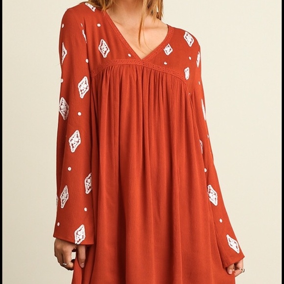 ❗️LAST❗️ V neck peasant dress with embroidery - Picture 4 of 4