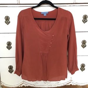 🌶 Anthropologie Silk-Slung Blouse