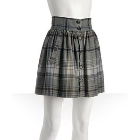 French Connection high waisted plaid skirt
