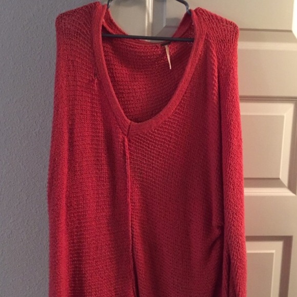 Free people oversized coral sweater