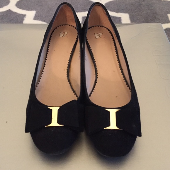 Black suede B.P. heels