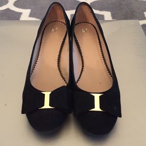 Black suede B.P. heels