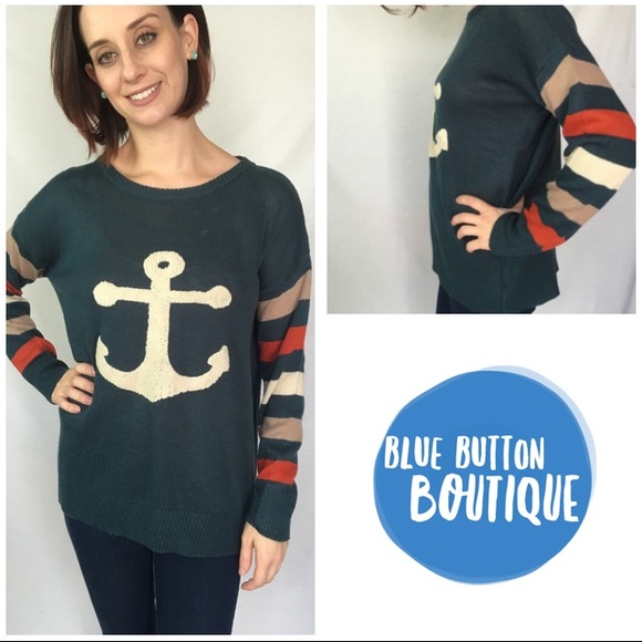 Boyfriend Fit Cable Knit Sweater ⚓️ Anchor - Picture 1 of 2