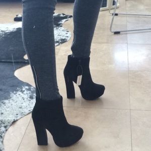 Black suede ankle boots