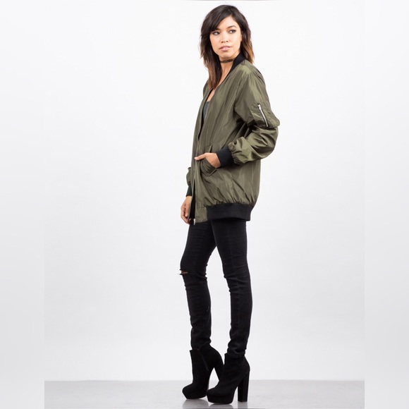 โจLAST ONEโจ Olive Bomber Jacket ๐ - Picture 2 of 3