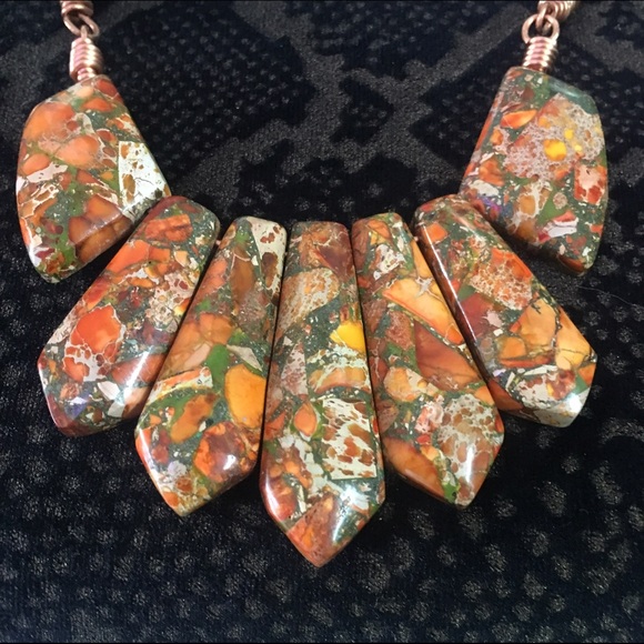 Impression Jasper And Pyrite Statement Necklace - image 3