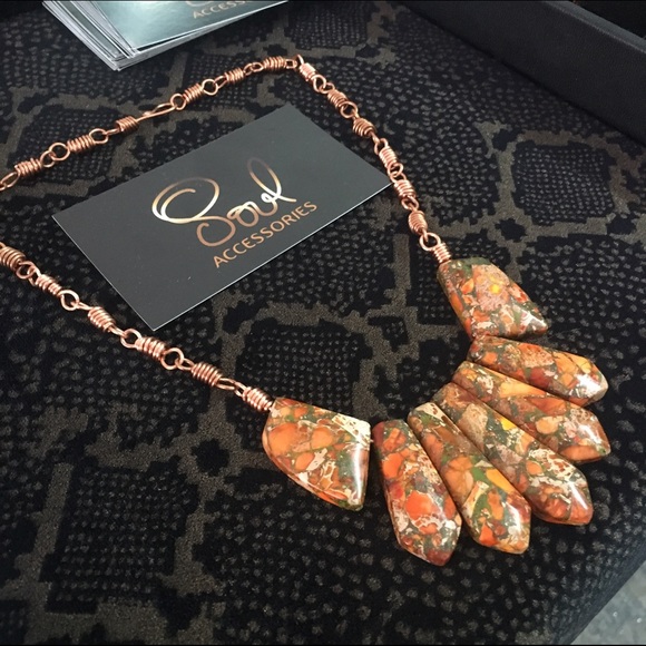 Impression Jasper And Pyrite Statement Necklace - image 4