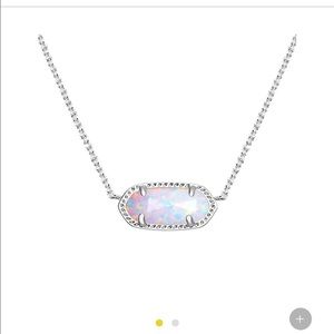 NWT Elisa Silver Necklace White Kyocera Opal