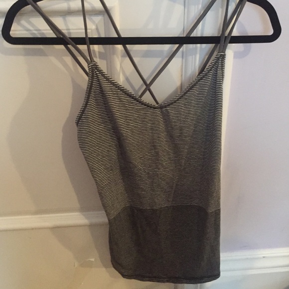 Lululemon black and white striped top