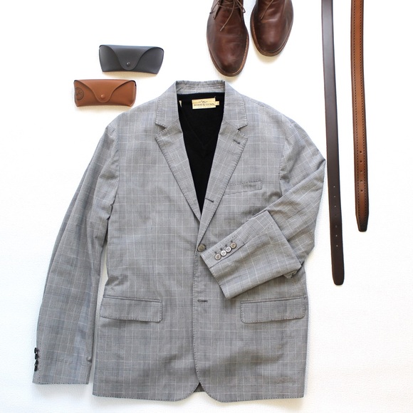 John Varvatos Other - Plaid Grey, White and Black Blazer