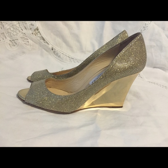 New with defectJimmy Choo Baxen Lame Glitter