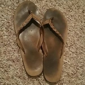 Flirty braided Rainbow leather sandals