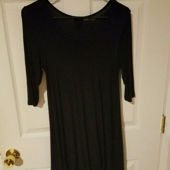 Mid length black dress