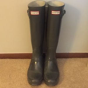 Hunter Tall dark Gray Rainboots size 7M/8F