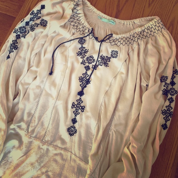 Long sleeve Boho peasant top