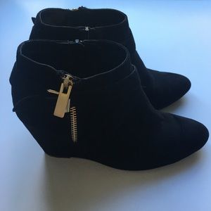 Black wedge ankle boots