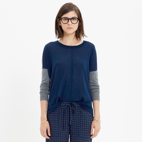 *MADEWELL ROWHOUSE SWEATER IN COLORBLOCK- SIZE XS