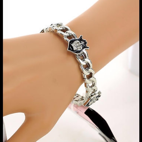 Juicy Couture Black Link Stretch Bracelet NWT - Picture 3 of 4