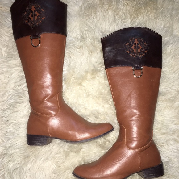 Two Tone Riding Boots