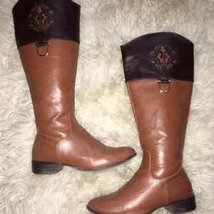 Two Tone Riding Boots