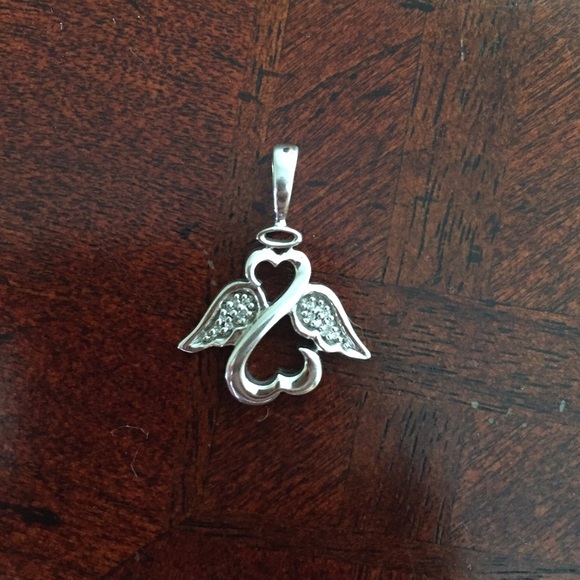 Open heart angel necklace