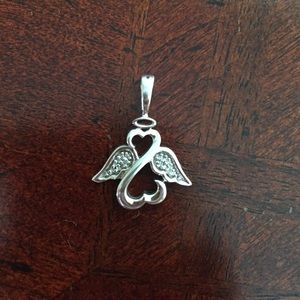 Open heart angel necklace