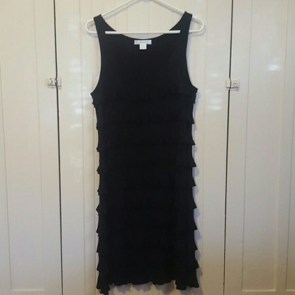Black ruffled tank dress