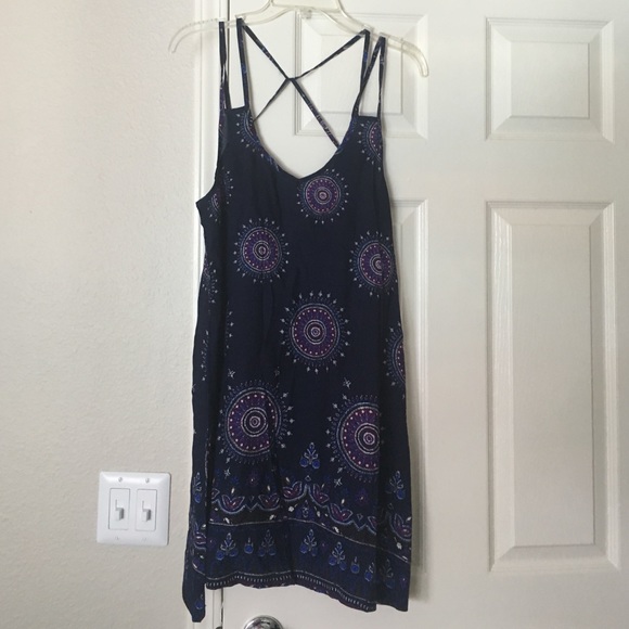 Summertime! Bohemian navy print dress small - Picture 2 of 3