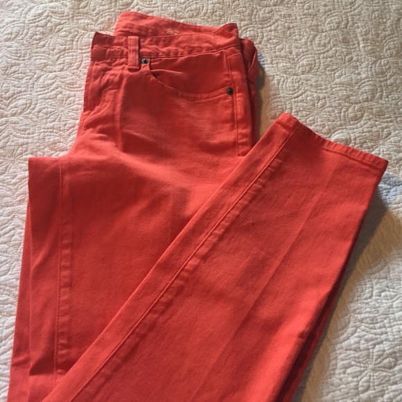 J Crew toothpick orange - coral jeans