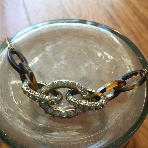 J. Crew pavé tortoise link necklace