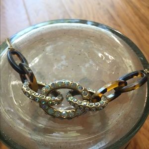 J. Crew pavé tortoise link necklace