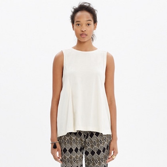 *NWOT MADEWELL LUSTER COTTON SWING TANK IN CREAM
