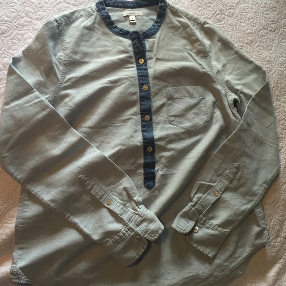 J Crew chambray denim tunic top